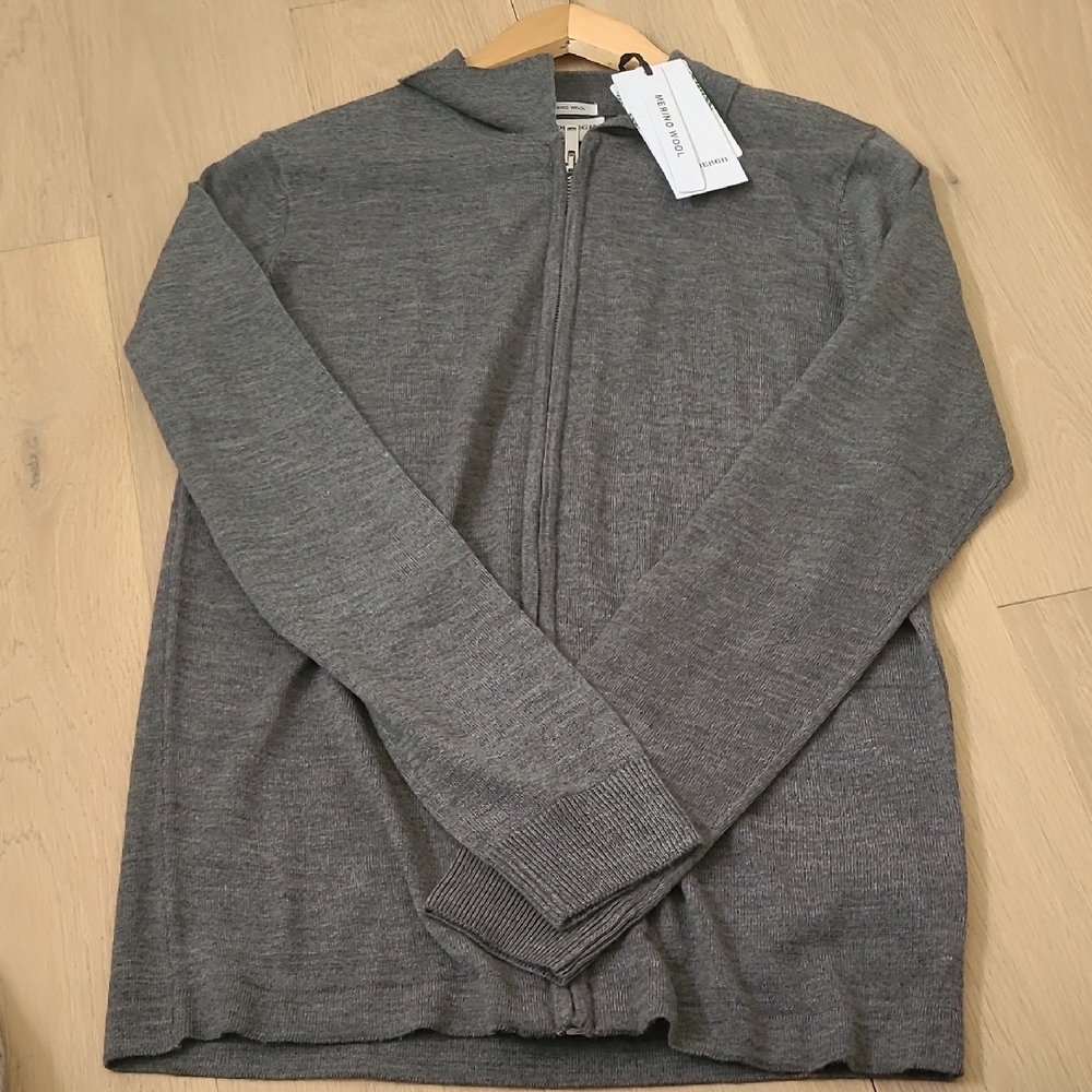 New Lindbergh Men's Merino  Zip Up Sweater